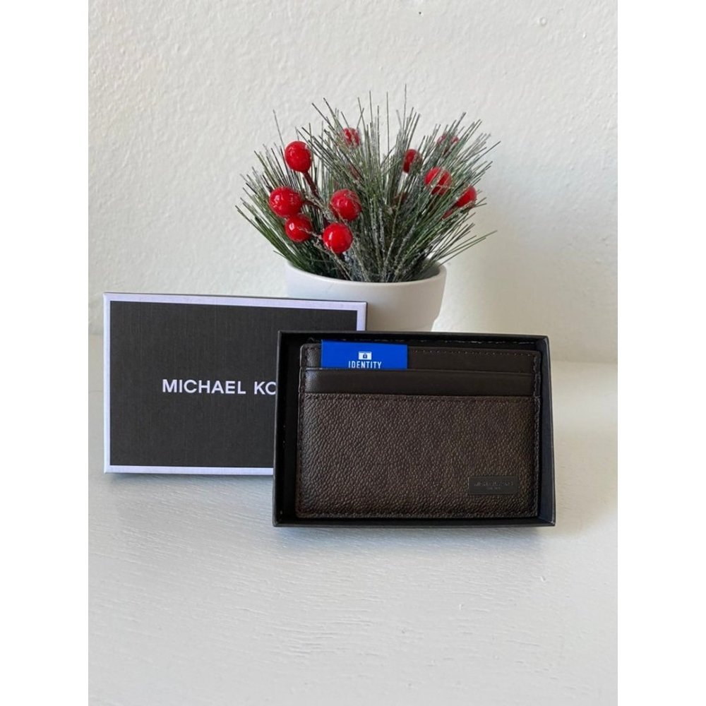 Michael Kors Card Case Brown MK Mens